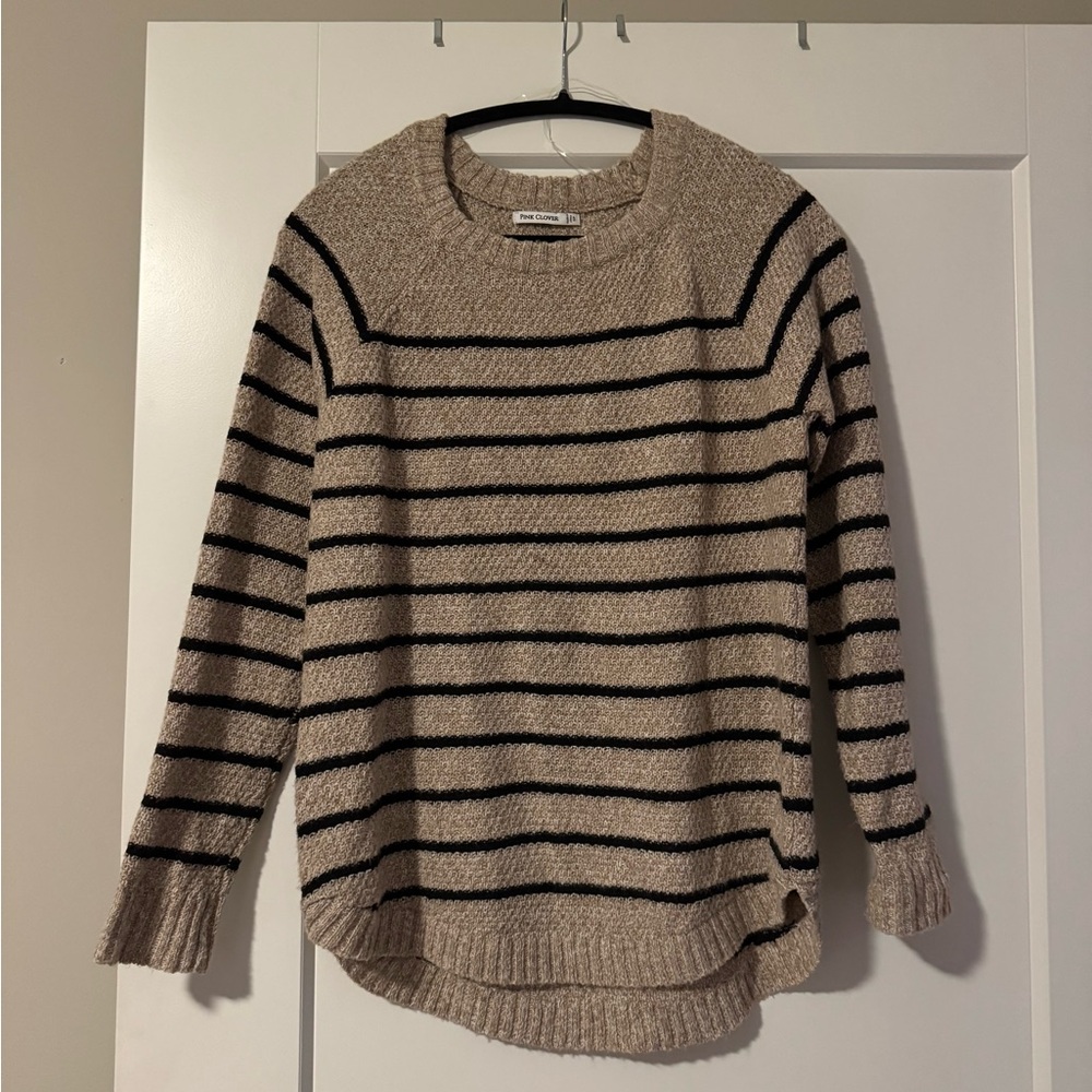 Striped Beige and Black Sweater